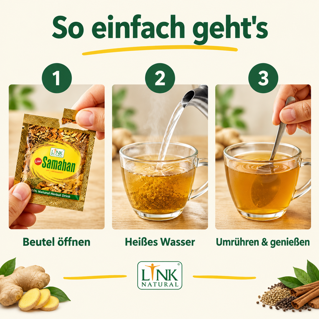Samahan Zubereitung in drei Schritten