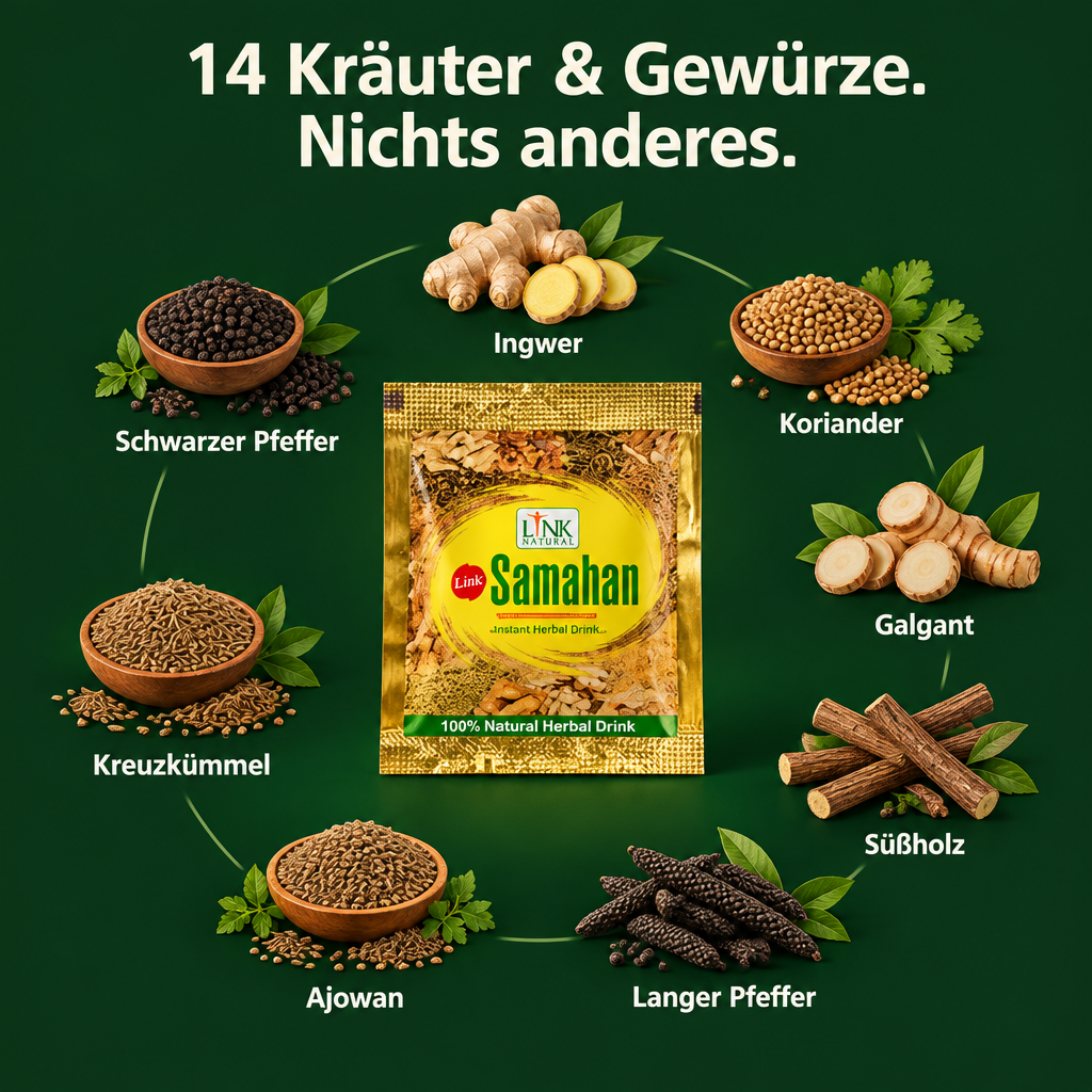 Samahan Zutaten: 14 Kräuter und Gewürze